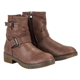 Encor Braune Bikerstiefel 1