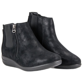 Kylie Schwarze Stiefeletten an einem Reißverschluss 1