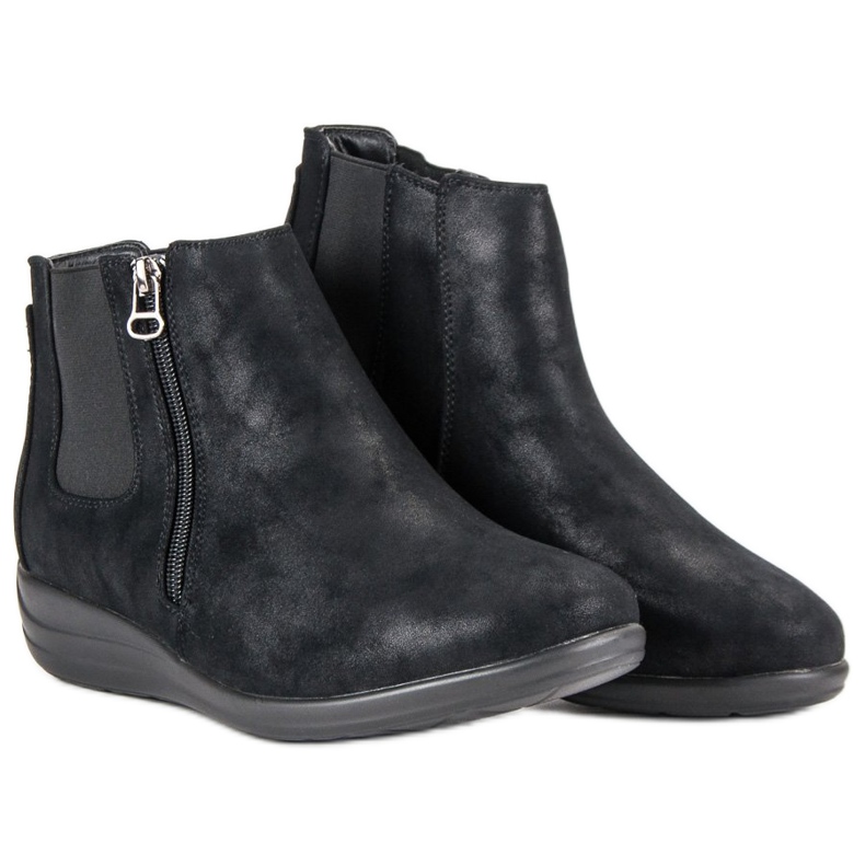 Kylie Schwarze Stiefeletten an einem Reißverschluss 1