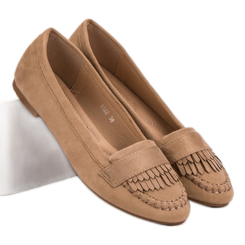 Small Swan Klassische dunkelbeige Loafer 2