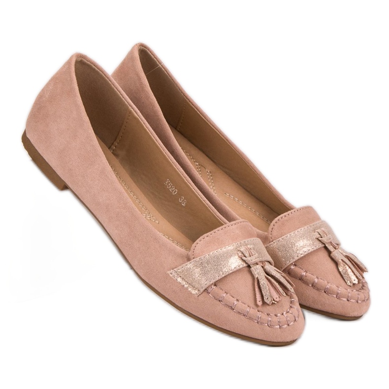 Small Swan Loafer mit Fransen rosa 2