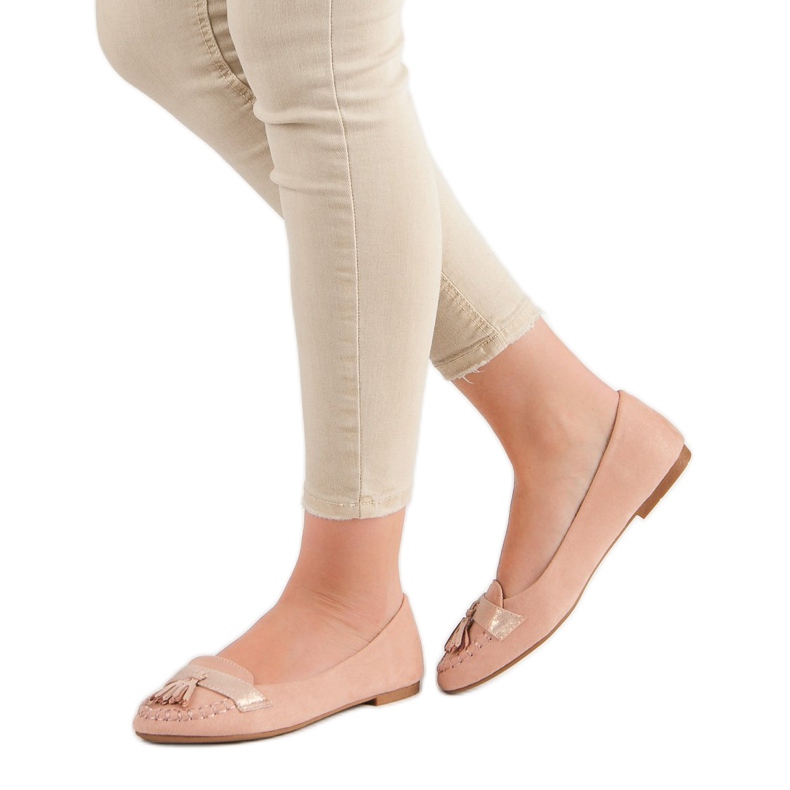 Small Swan Loafer mit Fransen rosa 1