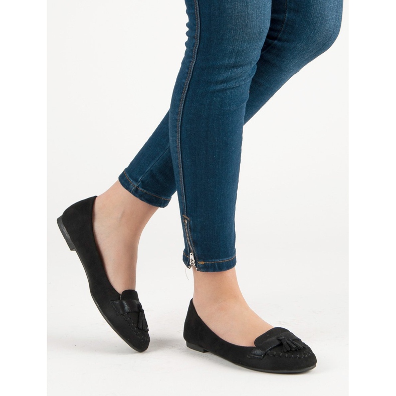 Small Swan Loafer mit Fransen schwarz 1