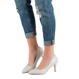 Vinceza Glitzerpumps grau 1