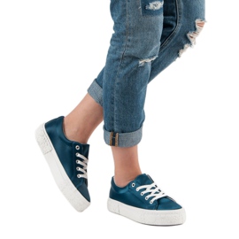 Kylie Satin-Turnschuhe auf der Plattform blau 1