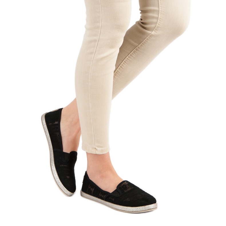 MCKEYLOR Slipper aus Spitze schwarz 2