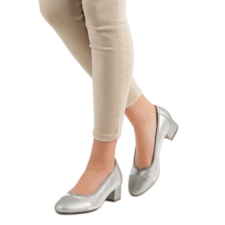 Vinceza Pumps mit flachem Absatz grau 2