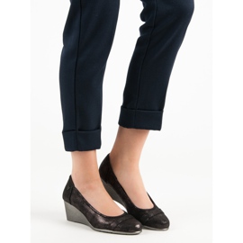 Vinceza Pumps mit Glitzerkeil braun 2