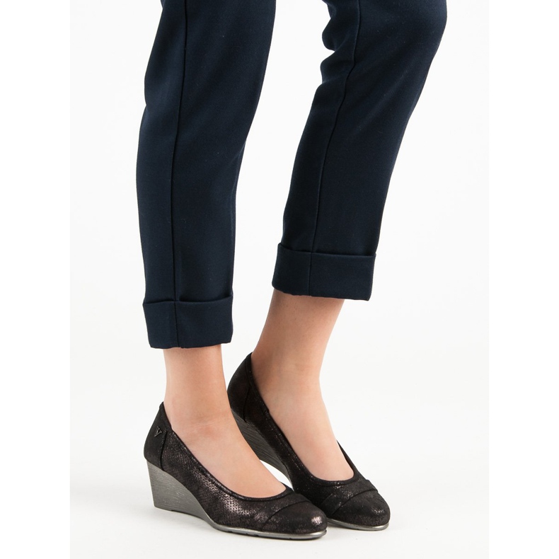 Vinceza Pumps mit Glitzerkeil braun 2