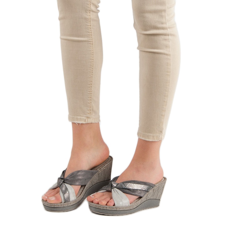 VINCEZA Keilsandalen grau 1