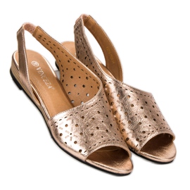 VINCEZA durchbrochene Sandalen gelb 1