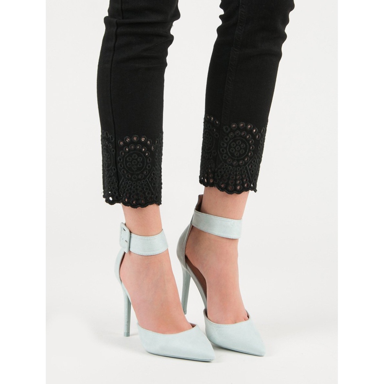 Blaue Wildleder-Absätze 1