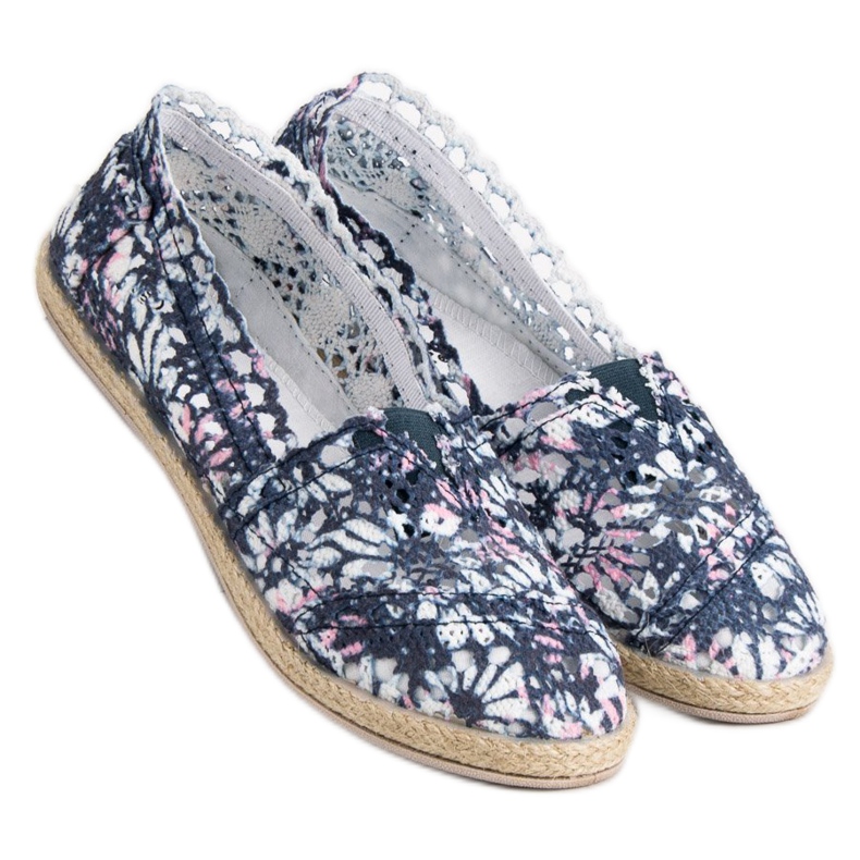Sweet Shoes Slipper aus Spitze blau 2