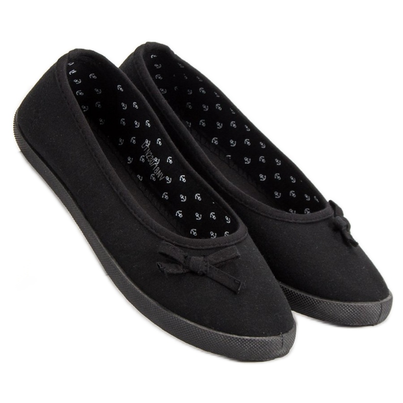 McKey Textilballerina mit Schleife schwarz 1