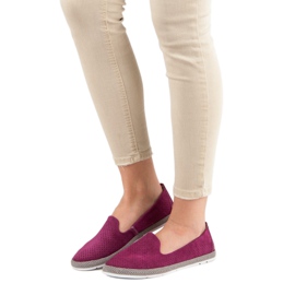 Filippo Durchbrochene Herren aus Leder rosa 1