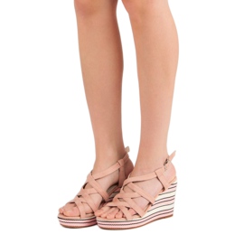 Kerline Modische Keilsandalen rosa 1