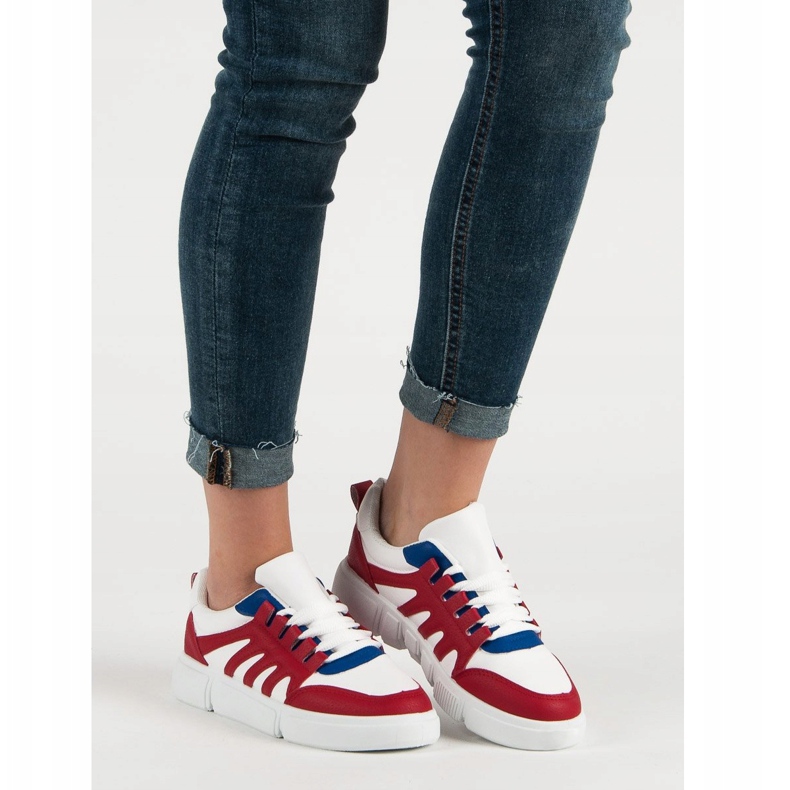 SHELOVET Bequeme Sportschuhe weiß rot 1