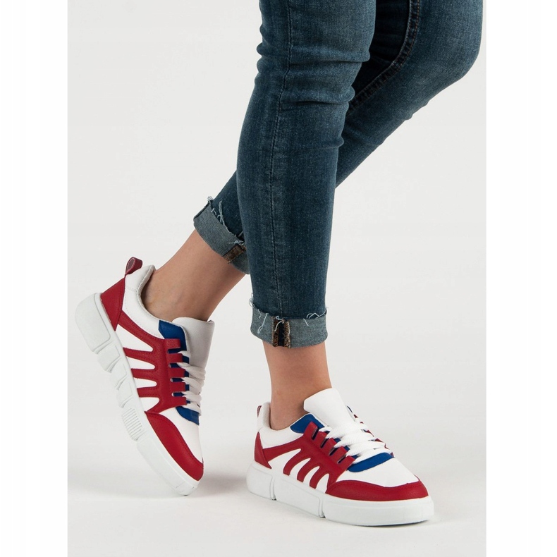 SHELOVET Bequeme Sportschuhe weiß rot 2