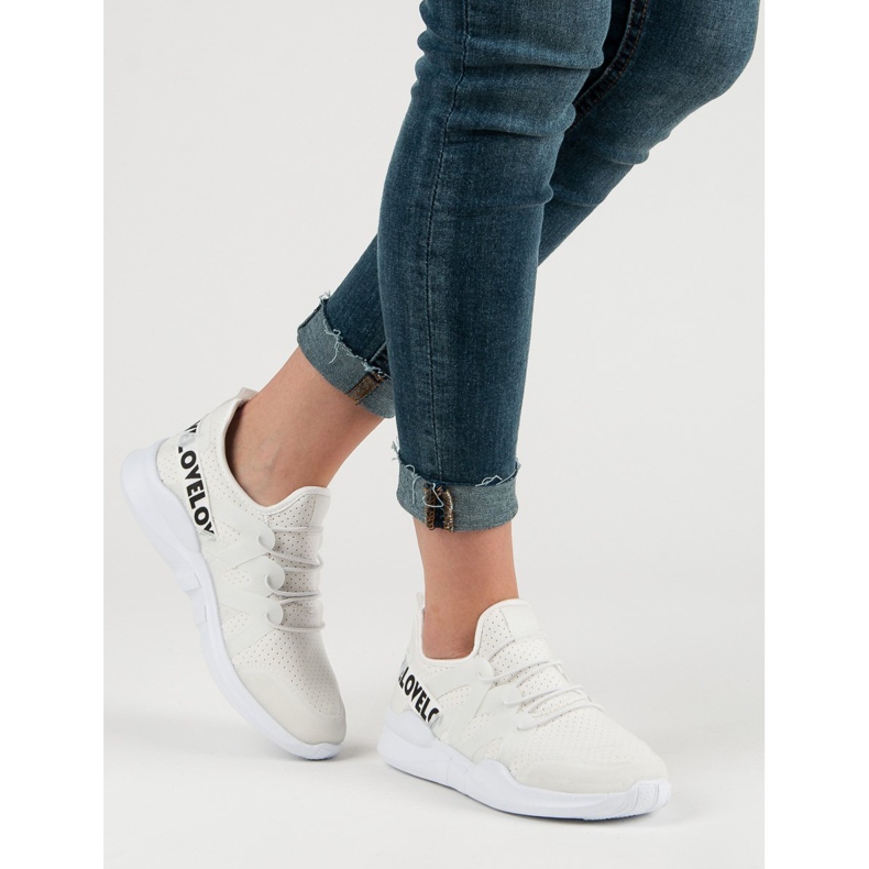 Weiße Textil-Sportschuhe 2