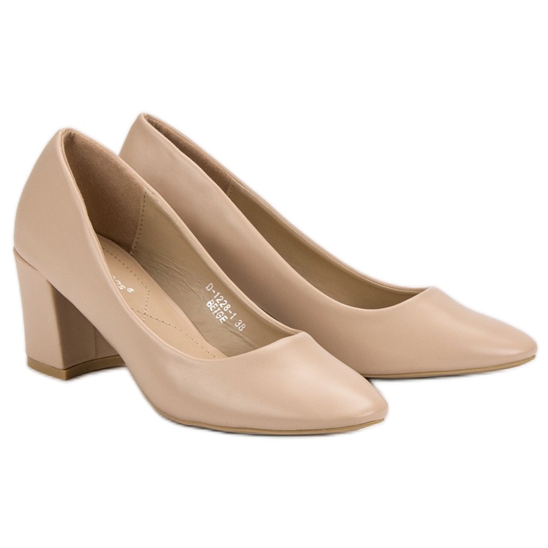 Ideal Shoes Klassische beige Pumps 2