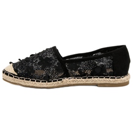 Nio Nio Spitzen-Espadrilles in Blumen schwarz 1