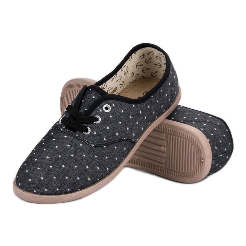 Turnschuhe mit Punkten schwarz 1