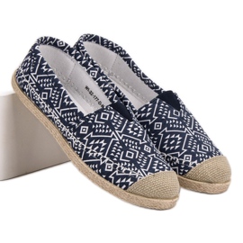 Modische ethnische Espadrilles blau navy blau 1