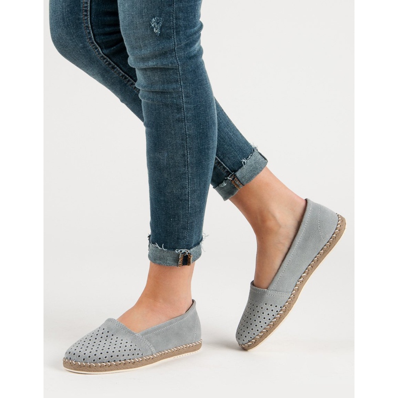 Filippo Graue Espadrilles aus Leder 1