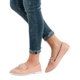 Ch. Creation Puder-Loafer mit Perlen rosa 1