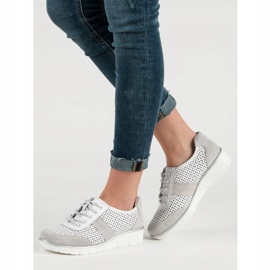 Filippo Durchbrochene Lederschuhe weiß 2