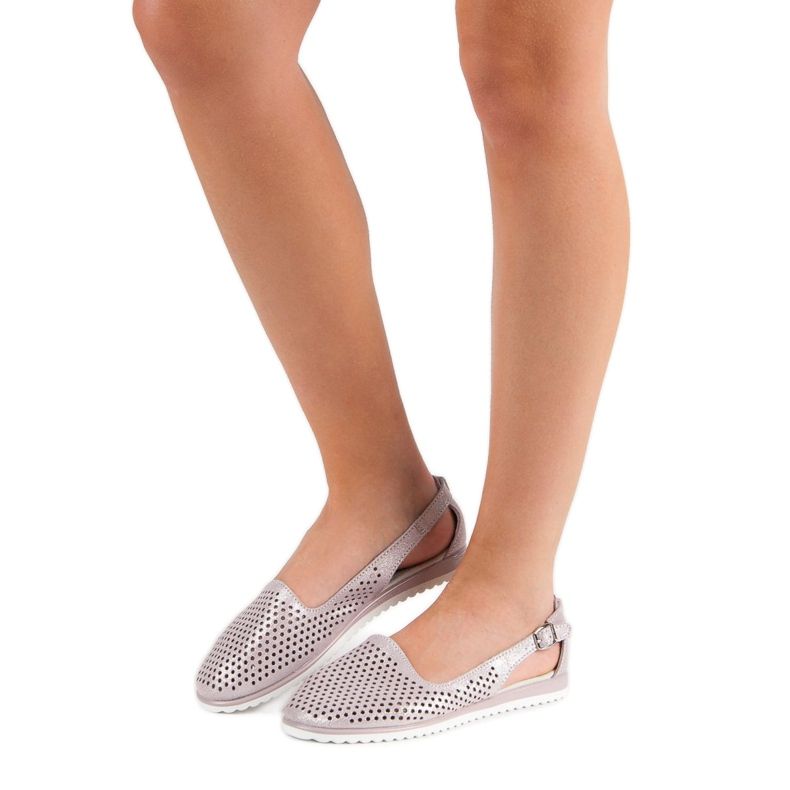 VINCEZA Ballerinas aus Leder rosa 1