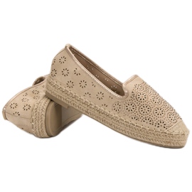 Durchbrochene Espadrilles aus Wildleder braun 1