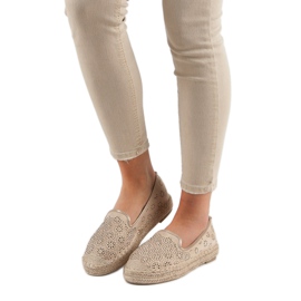 Durchbrochene Espadrilles aus Wildleder braun 2