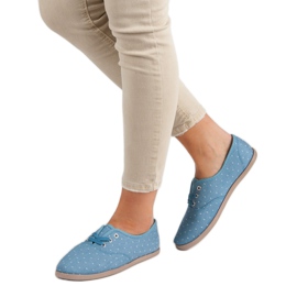 Turnschuhe mit Punkten blau 2
