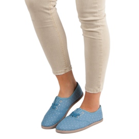 Turnschuhe mit Punkten blau 1