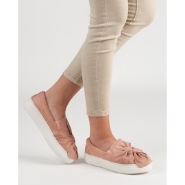 Wildlederslipper mit VICES-Schleife rosa 1