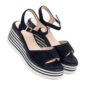 Vinceza Bequeme Keilsandalen blau marineblau 2