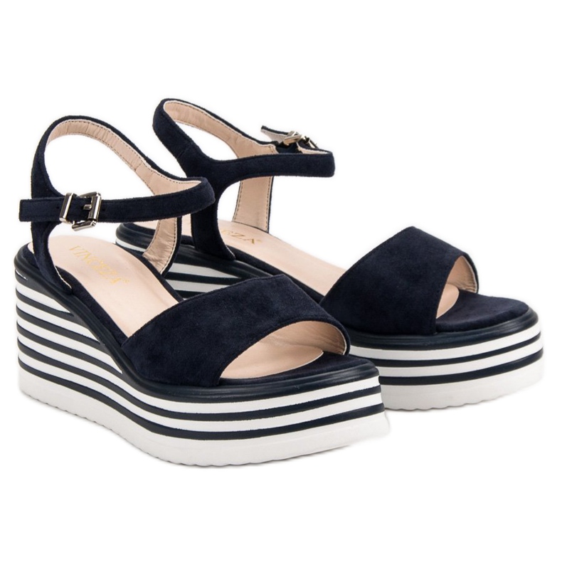 Vinceza Bequeme Keilsandalen blau marineblau 1