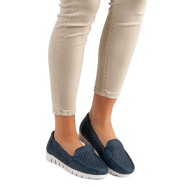 Vinceza Marineblaue Loafer navy blau 2