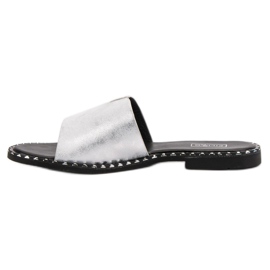 Filippo Bequeme, glänzende Hausschuhe grau 2