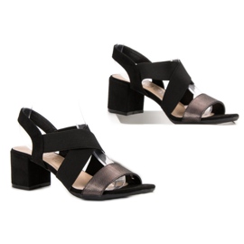 Filippo Sandalen mit Vinceza Glitzer schwarz 2