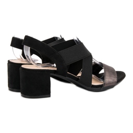 Filippo Sandalen mit Vinceza Glitzer schwarz 1