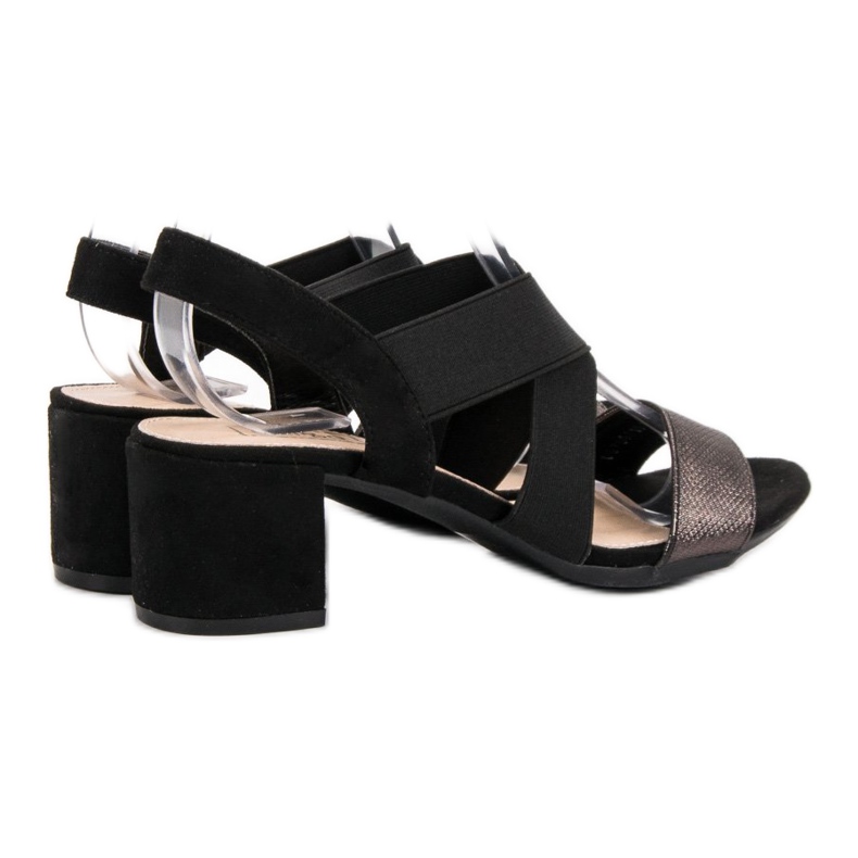 Filippo Sandalen mit Vinceza Glitzer schwarz 1