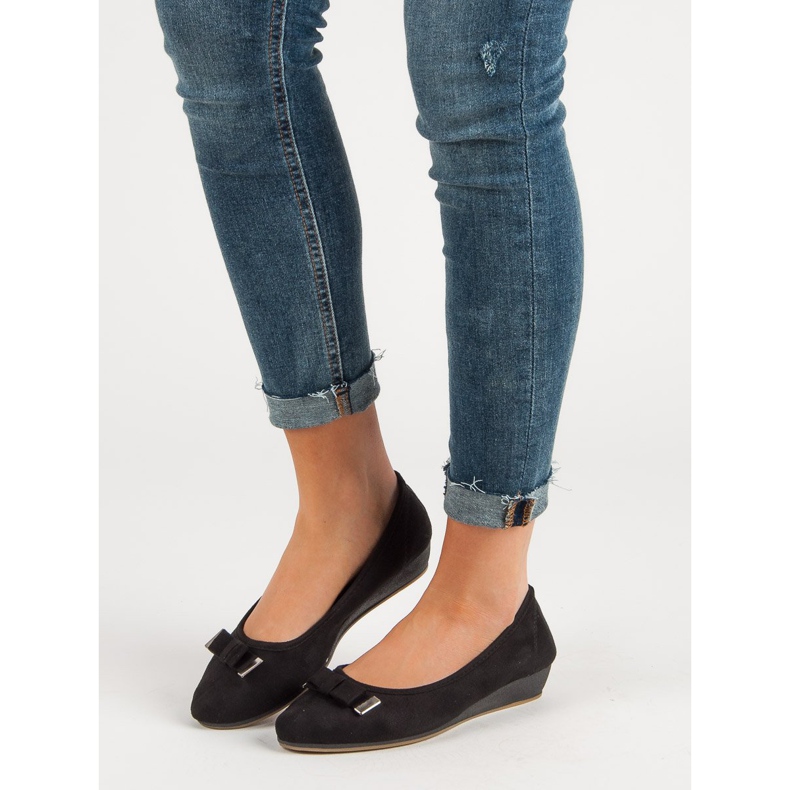 Vinceza Ballerina mit Schleife schwarz 1