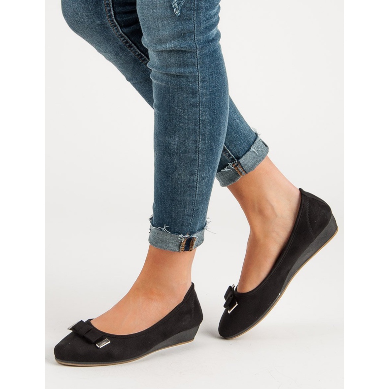 Vinceza Ballerina mit Schleife schwarz 2