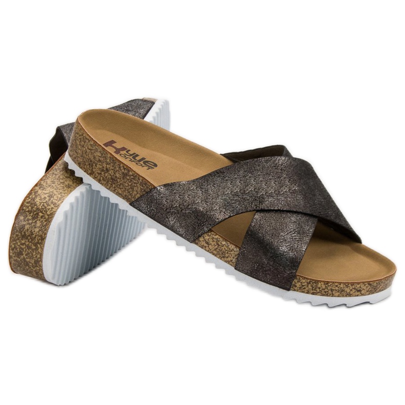 Kylie Bequeme graue Hausschuhe 1