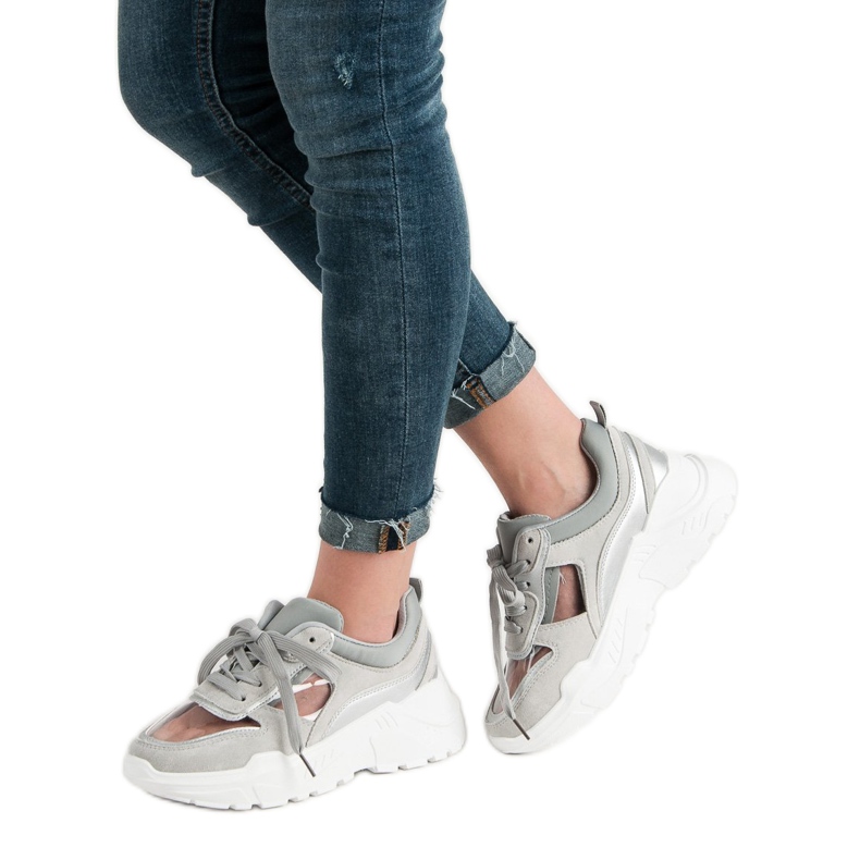 Transparente Turnschuhe grau 2