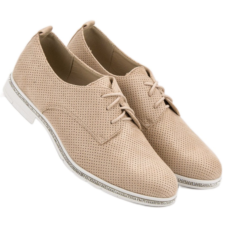 Seastar Beige Brogues mit Kristallen 2