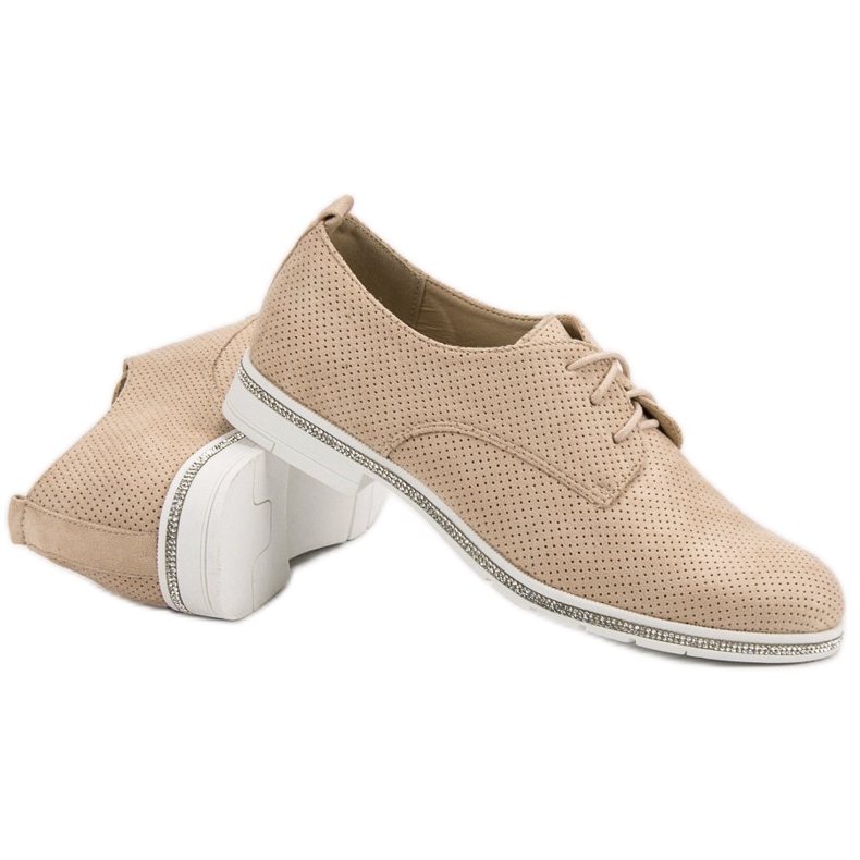 Seastar Beige Brogues mit Kristallen 1