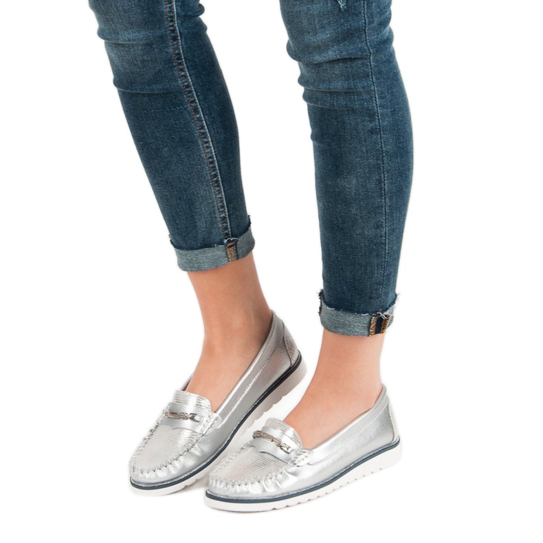 Filippo Bequeme Lederslipper grau 2